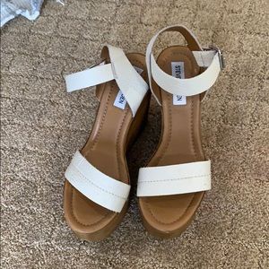 White strap wedges